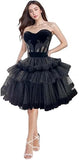 Lace Applique Prom Dresses Tiered Homecoming Dresses HZ1024