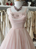 50s Vintage Pink A line Short Homecoming Dress Party Dress HZ1024