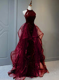 Elegant Sequins with Tulle Long Party Dress Prom Dresses HZ1024