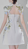 Vintage A line High Neckline Lace White Homecoming Dress 18th Birthday Outfits HZ1024