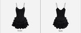 Black Corset Top Tiered Skirt Homecoming Dress Party Dress HZ1024