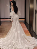 Vintage Mermaid Strapless Neckline Lace Wedding Dress HZ1024