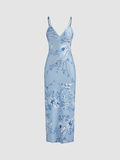 Modest Mermaid Spaghatti Straps Light Blue Prom Dress Long Evening Dresses HZ1024