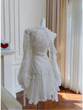 Fairytale A line Strapless White Chiffon Ruffles Homecoming Dress Birthday Dresses HZ1024