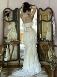 Modest Sheath Strapless Chiffon Sleeveless Ivory Long Prom Dress Evening Dresses HZ1024
