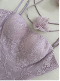 Modest A line Spaghetti Straps Lace Lilac Short Homecoming Dresses Birthday Outfits HZ1024
