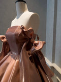 Pretty A Line Straps Satin Homecoming Dresses Birthday Outfits With Bow HZ1024
