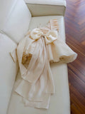 Pretty Ball Gown Straps Champagne Satin Flowers Homecoming Dresses Birthday Outfits With Bow HZ1024