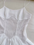 Simple A Line Spaghetti Straps Chiffon Short White Homecoming Dresses Birthday Outfit HZ1024