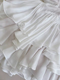 Simple A Line Spaghetti Straps Chiffon Short White Homecoming Dresses Birthday Outfit HZ1024