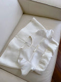 Simple A Line Scoop White Short Satin Homecoming Dresses Birthday Outfit HZ1024