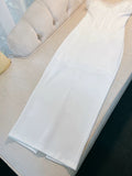 Sexy Sheath Sweetheart White Ankle Length Prom Dress Formal Dresses With Feather HZ1024