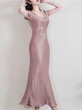 Pretty Sheath Scoop Neckline Pink Silk Chiffon Prom Dresses Ankle Length Evening Dress HZ1024
