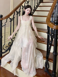 Pretty A Line Straps Irregular Ankle Length Floral Prom Dresses Simple Evening Dress HZ1024