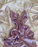 Pretty A Line Spaghetti Straps Lilac Silk Satin Prom Dresses Long Evening Dress HZ1024