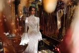 Fairytale Mermaid High Neckline With Long Sleeves Lace Wedding Dress HZ1024