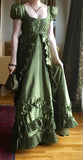 Vintage A Line Square Neckline Green Long Length Prom Dresses Birthday Outfits HZ1024