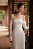 Elegant Mermaid Strapless Satin Tulle Lace With Veil Long Wedding Dresses HZ1024