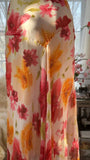 Sexy Mermaid Spaghetti Straps Chiffon Printed Flowers Beads Long Prom Dresses Formal Dress HZ1024