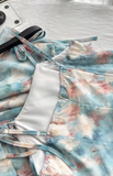 Chic A Line Spaghetti Straps Chiffon Printed Short Homecoming Dress 19th Birthday Outfits HZ1024
