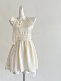 Pretty 19th A Line Halter Satin Beads Short Homecoming Dress Birthday Outfits HZ1024
