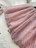 Chic 19th A Line Halter Satin Chiffon Polka Dots Short Homecoming Dress Birthday Outfits HZ1024