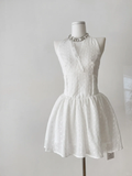 Cute A Line Halter Satin Short Homecoming Dress 22th Birthday Outfits HZ1024