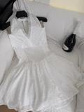 Cute A Line Halter Satin Short Homecoming Dress 22th Birthday Outfits HZ1024