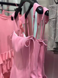 Simple A line Straps Pink Birthday Dress Satin Homecoming Dresses HZ1024