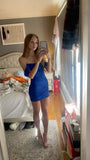 Chic Mermaid Off The Shoulder Satin Short Homecoming Dress 21th Birthday Outfits HZ1024