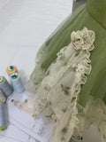Retro A Line Spaghetti Straps Satin Printed Chiffon Short Homecoming Dress 19th Birthday Outfits HZ1024
