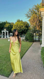 A Line Spaghetti Straps Satin Hollow Long Prom Dresses Formal Dress HZ1024