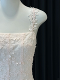 Pretty A Line Spaghetti Straps Satin Lace Long Prom Dresses Formal Dress HZ1024