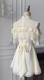 Ivory A Line Satin Lace Short Homecoming Dress 17th Birthday Outfits HZ1024