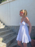 Chic White A Line Spaghetti Straps Satin Short Homecoming Dress 18th Birthday Outfits HZ1024