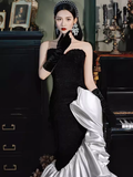 Sexy Mermaid Sweetheart Sequin Black Prom Dresses HZ1024