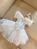 Sweet 16th Ball Gown Off The Shoulder Satin Lace Short Homecoming Dress Birthday Outfits HZ1024
