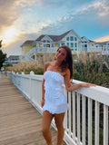 Obessed Mermaid Strapless Satin Chiffon Ruffle Short Homecoming Dress 22th Birthday Outfits HZ1024