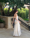 Elegant Mermaid Strapless Layer Satin Long Prom Dress,Formal Dress HZ1024