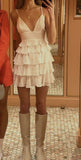 Princess A Line Spaghetti Straps Layer Chiffon Short Homecoming Dress 19th Birthday Outfits HZ1024