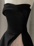 Strapless Satin Pearls Tulle Long Prom Dresses Party Dress HZ1024