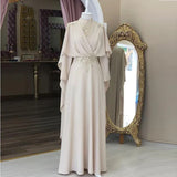 Sexy A Line High Neckline Long Sleeves Chiffon Long Prom Dress HZ1024