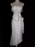 Vintage Mermaid Straps Sleeveless White Long Prom Dresses HZ1024