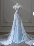 Elegant Mermaid Strapless Long Prom Dress HZ1024