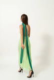 Modest A Line V Neckline Straps Green Long Prom Dresses Evening Dress HZ1024